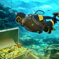 scuba diver treasure hunt