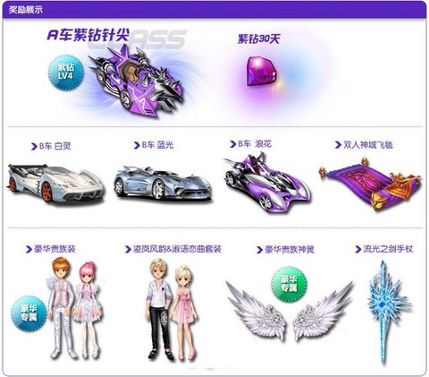 qq飞车豪华紫钻和紫钻有什么区别[图1]