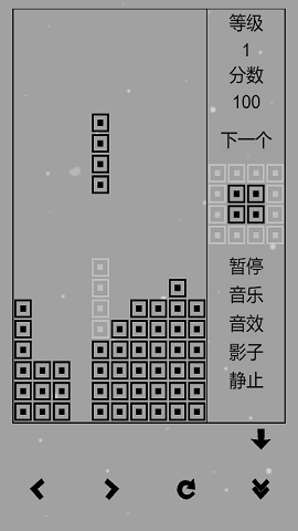 经典俄罗斯方块黑白版截图2